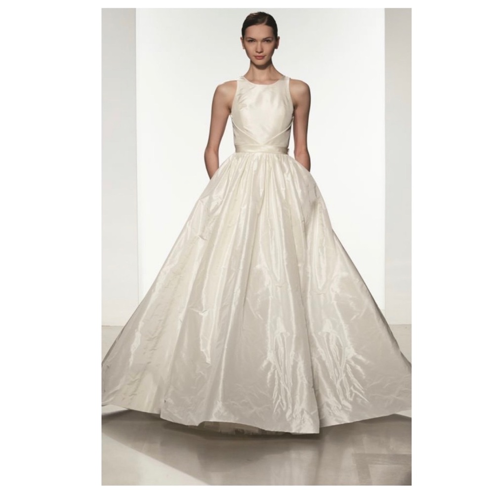 AMSALE Troy Silk Taffeta Wedding Gown